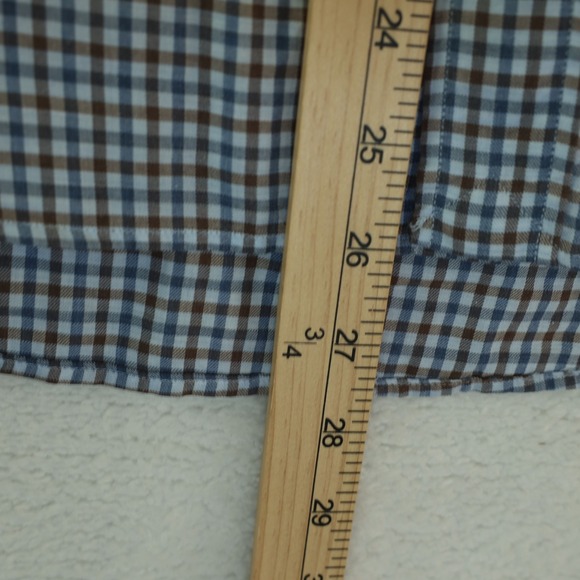 Eton Dress Shirt Men's Large L 16-41 Blue/Brown Gingham Check Contemporary Fit - Picture 9 of 12